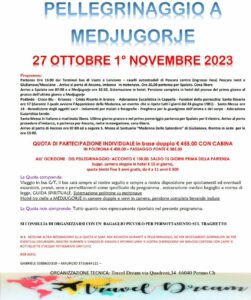 Pellegrinaggio a Medjugorje ottobre 2023