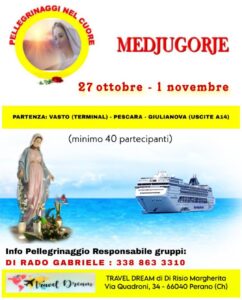 Pellegrinaggio a Medjugorje dal 27 ottobre al 1 novembre