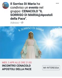 INTENZIONE DI PREGHIERA MESE DI APRILE 2019 DEL GRUPPO CENACOLO 