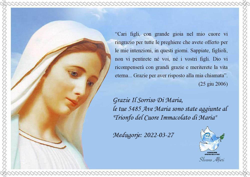 Le Mille Ave Maria Testimonianze III giornata mondiale delle mille Ave Maria 25 marzo 2022 - Il Sorriso