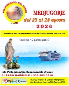 Pellegrinaggio a Medjugorje agosto 2024